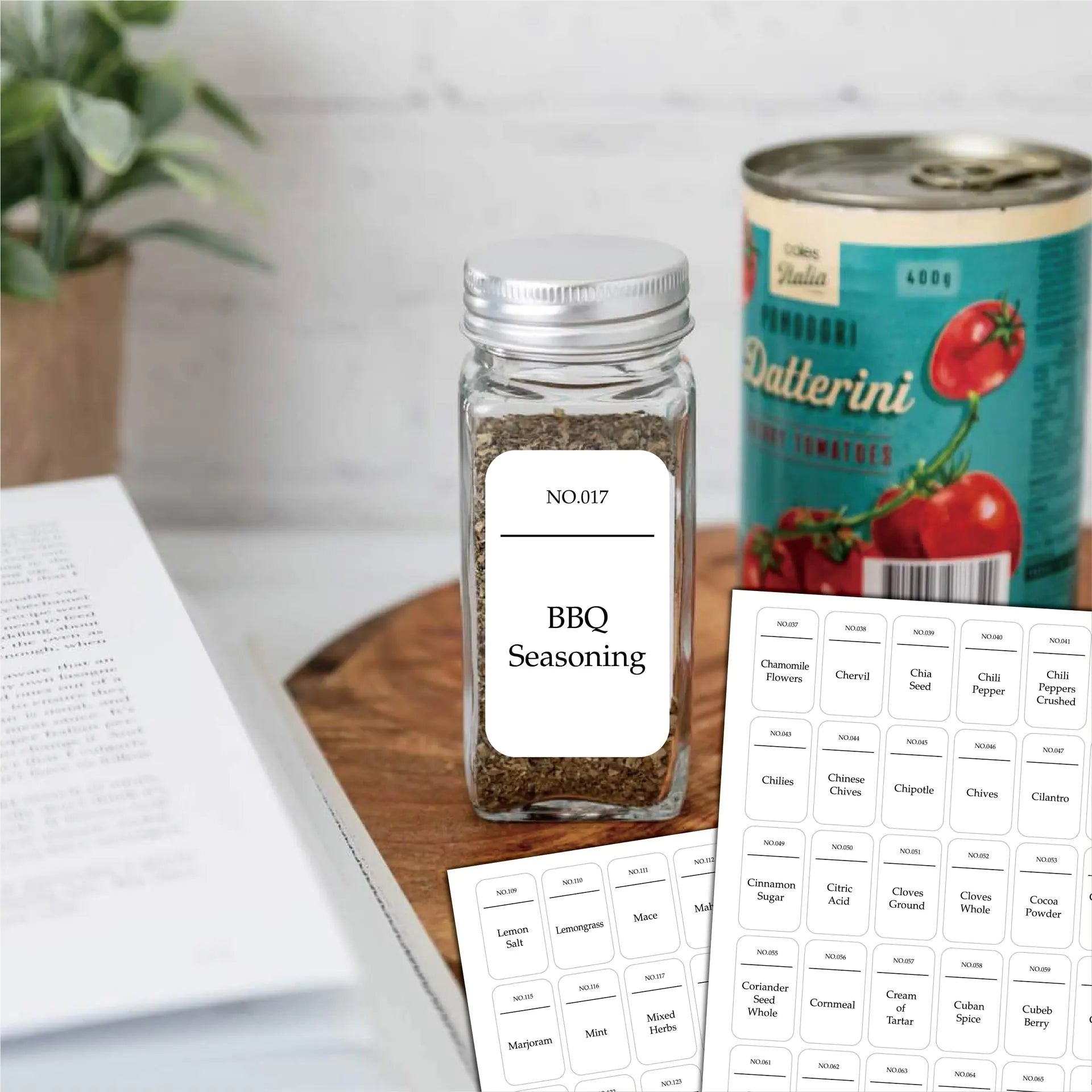 Water & Oil Resistant Spice Jar Labels - DEHEERAN