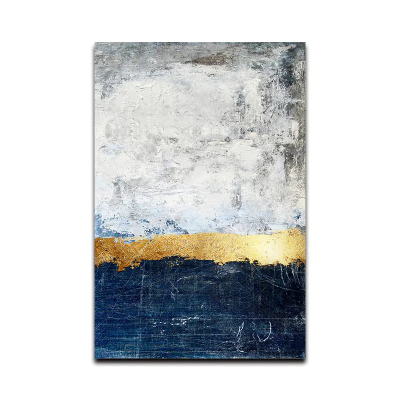 Modern Platinum Abstract Canvas Wall Art - DEHEERAN
