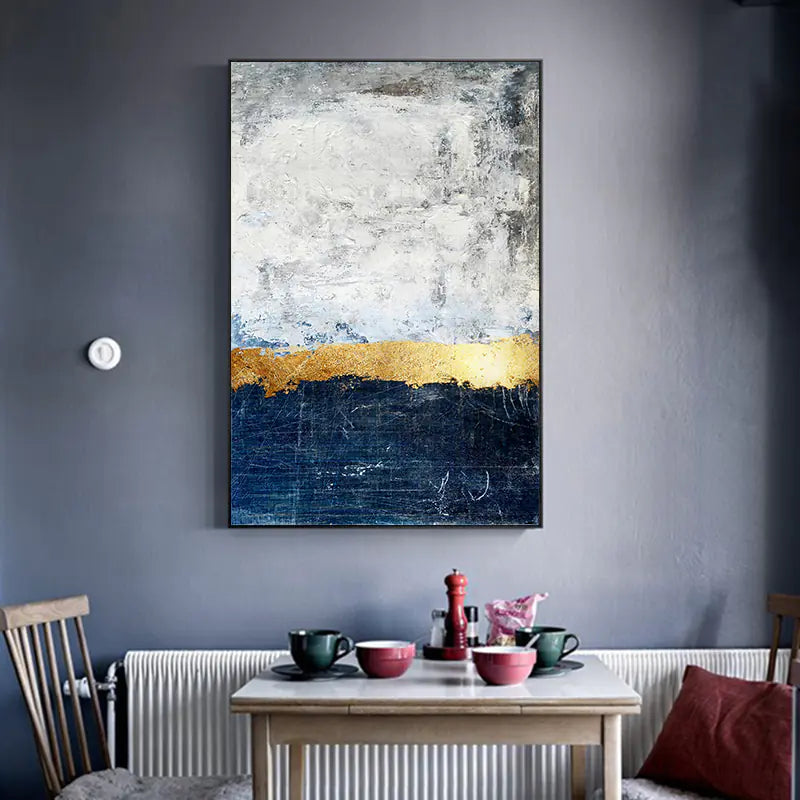 Modern Platinum Abstract Canvas Wall Art - DEHEERAN